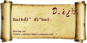 Dalkó Ábel névjegykártya